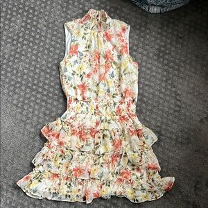 Floral Sleeveless Ruffle Dress